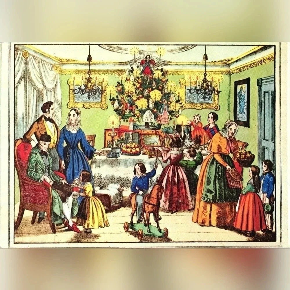 725. CHRISTMAS EVE (1830)- Vintage Postcard - Picture 1 of 2
